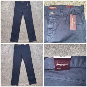 Johnston & Murphy Boys Pima Cotton Stretch Pants Navy Blue Size XL 16 NEW
